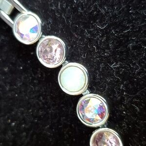 Touchstone Crystal by Swarovski Pink. Opal, AB Crystal 7 "1/2" bracelet 60.00